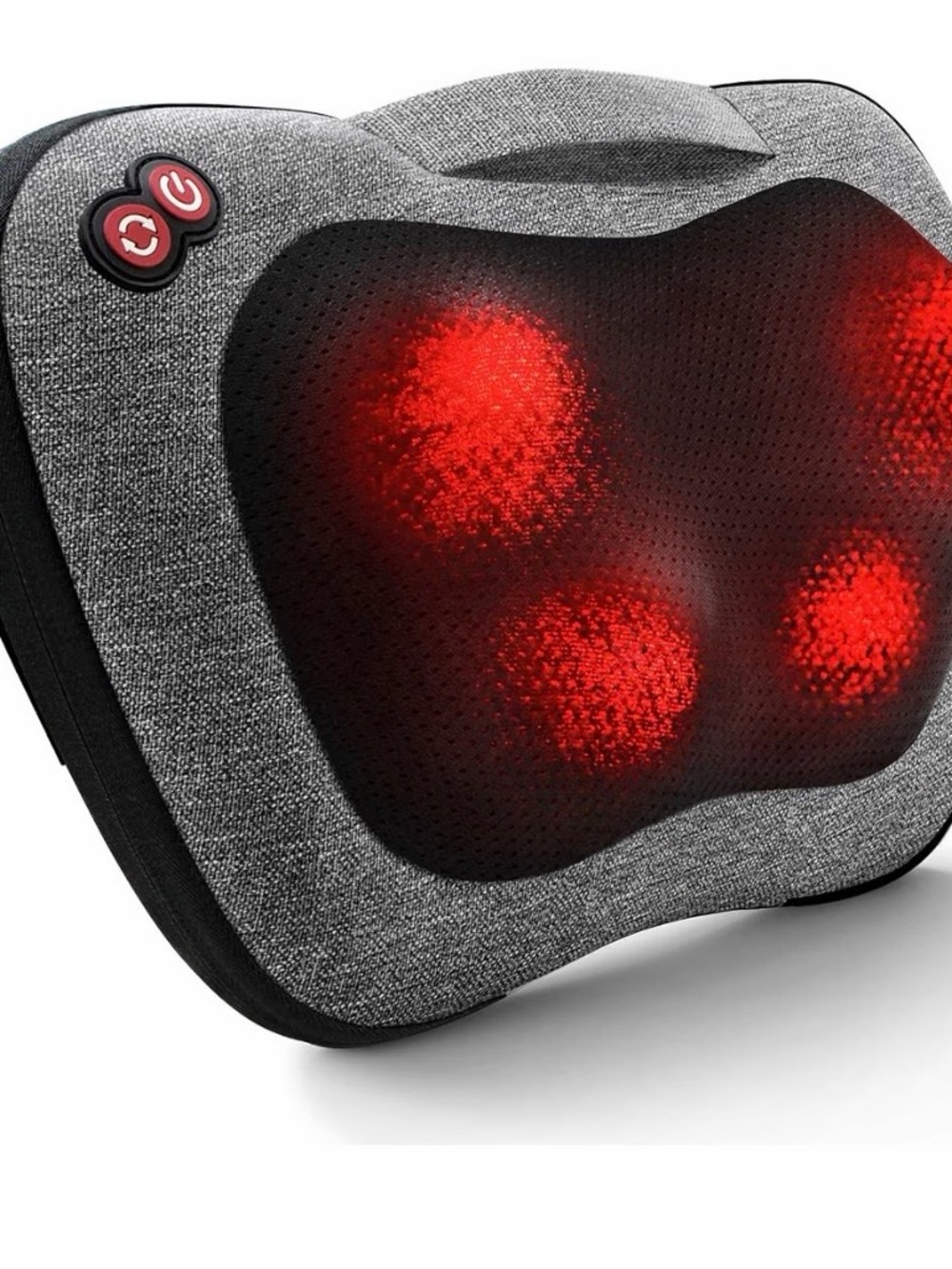 Shiatsu Neck & Back Massage Pillow with Heat, Gray